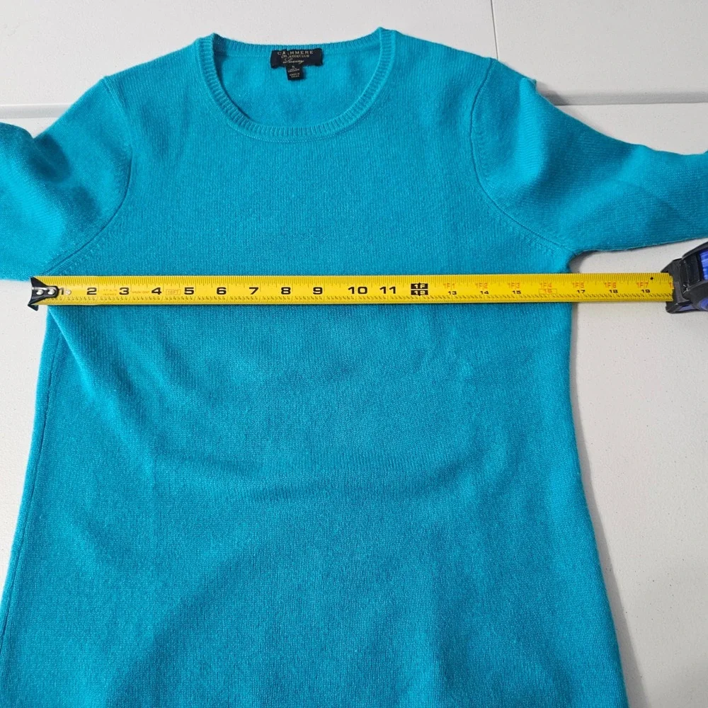 Charter Club Cashmere Sweater Size S Teal Blue Luxury Minimalist Classic Office